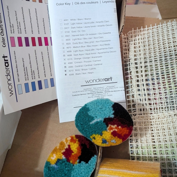 WonderArt Angel Fish Latch Hook Kit Vintage Craft DIY 12"x12" - Picture 5 of 5